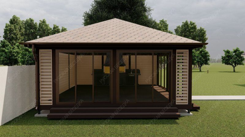 Застекленная беседка БАЛТИКА 7х6