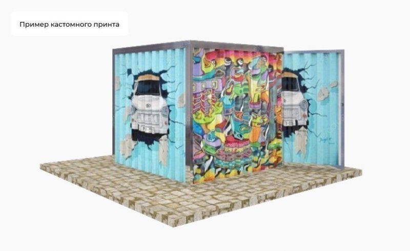 Гараж для мопедов с плоской крышей стандартный