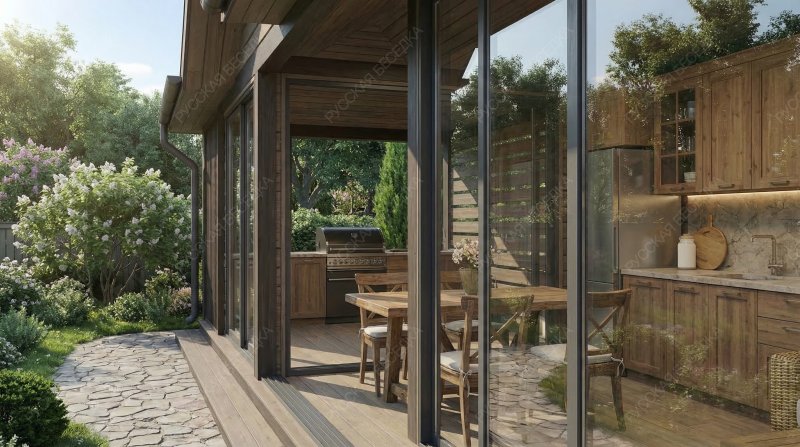 Закрытая беседка Шале с вальмовой кровлей