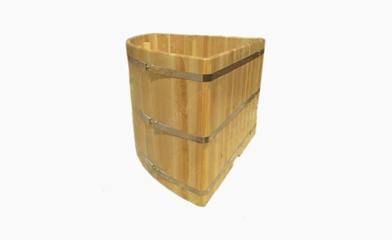 Купель угловая из кедра h120 / 130*130 / 4 см