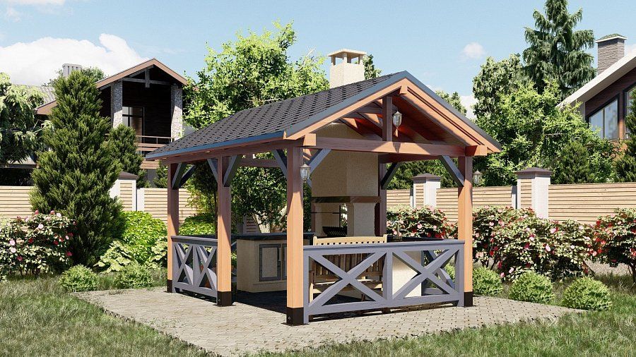 Навес для мангала и барбекю Ваулово