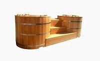 Купель овальная из кедра h120 / 78*140 / 4 см