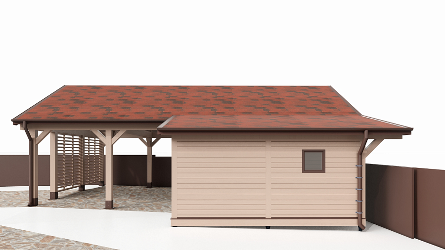 Навес для автомобилей с хозблоком САНРЕМО