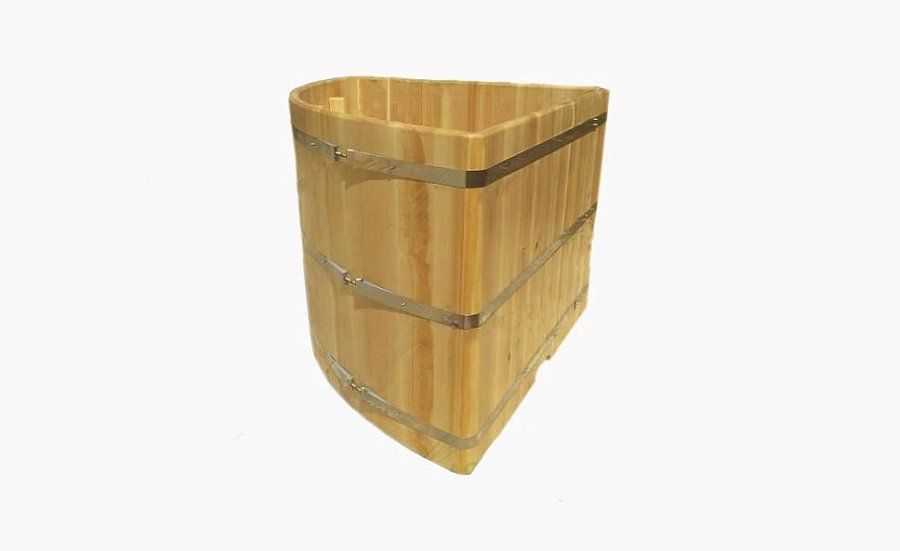 Купель угловая из кедра h120 / 130*130 / 4 см
