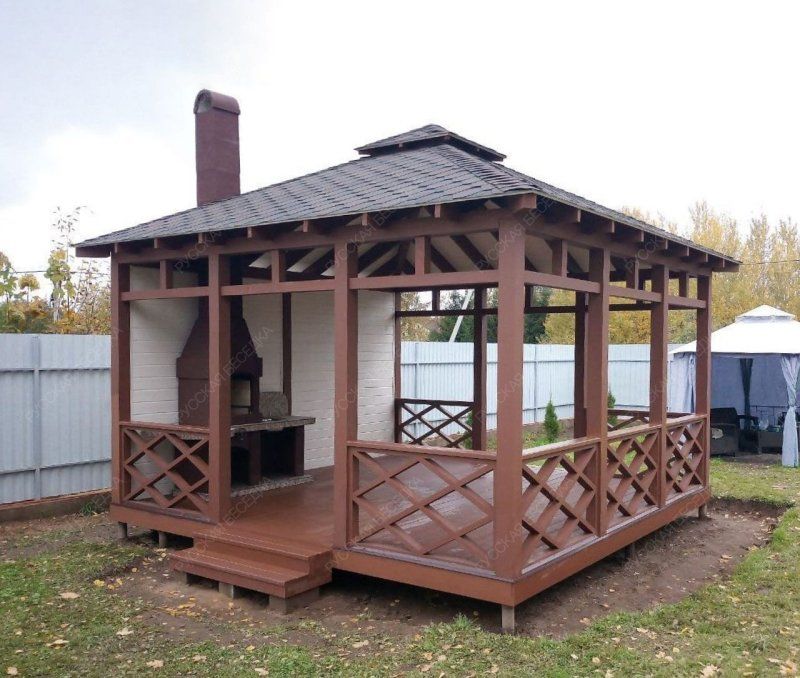 Квадратная беседка Бриз с барбекю