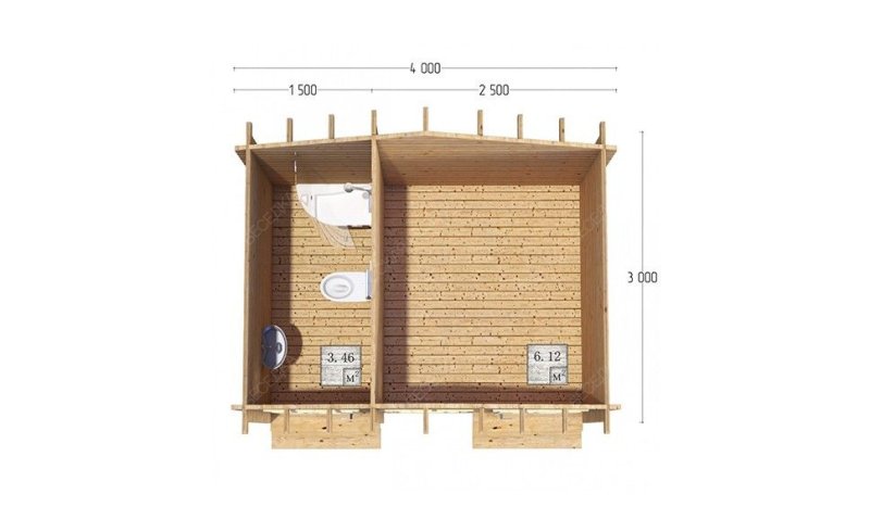 Хозяйственный блок серия ХБ 4×3