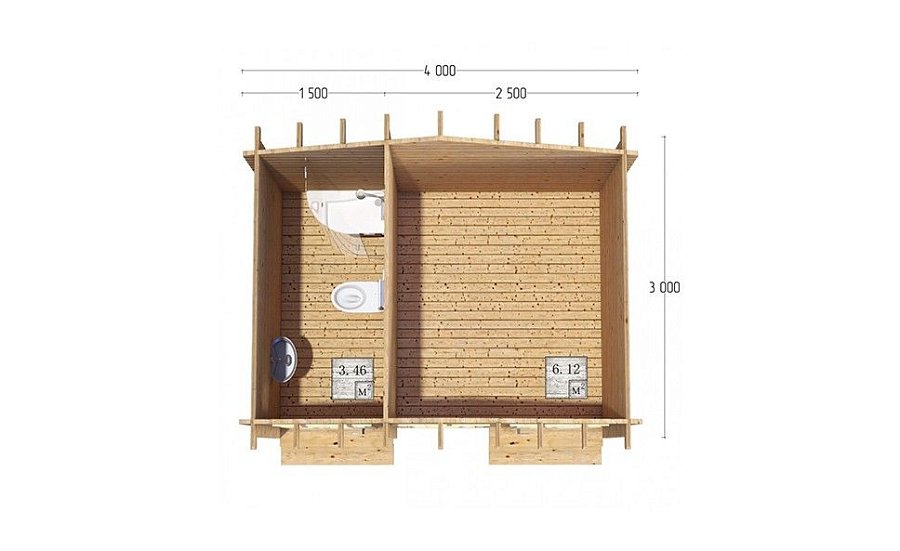 Хозяйственный блок серия ХБ 4×3