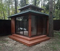 Закрытая беседка Гонконг с панорамным остеклением