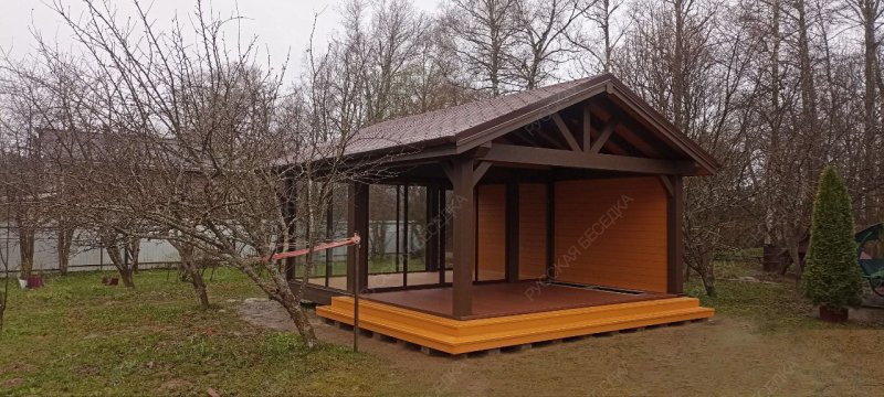 Закрытая беседка  ФЛОРТ с барбекю