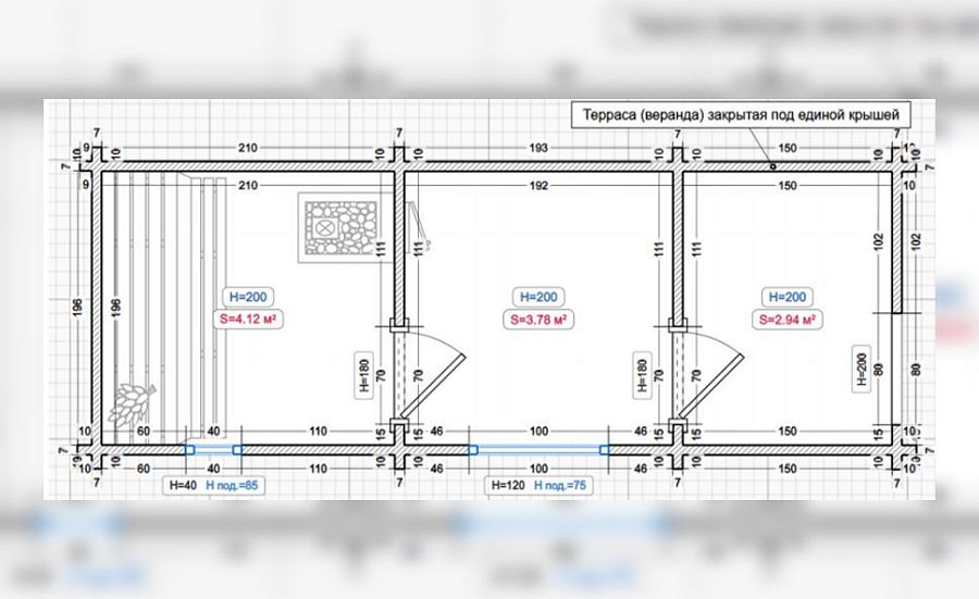 Баня Рада 7x2,3 c верандой