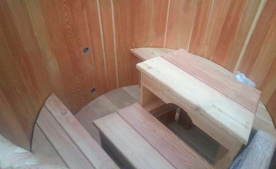 Купель овальная из Лиственницы (h100 /78*140 / 4 см)