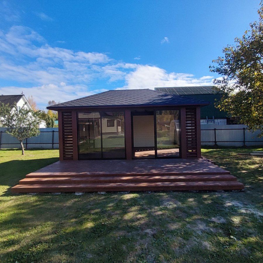 Застекленная беседка БАЛТИКА с террасой 2