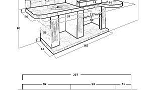 Печь № 14А — Печь барбекю с рабочим столом (фактура под кирпич)